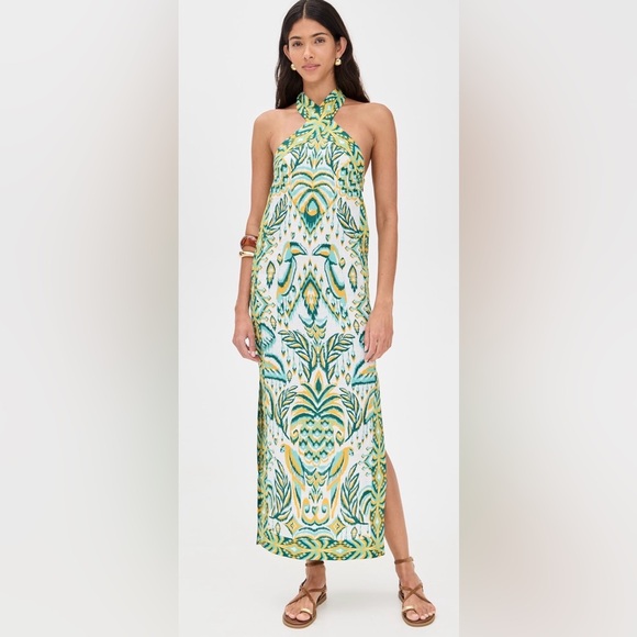 NWT Farm Rio Tropical Tapestry Off-White Halter Neck DressXS